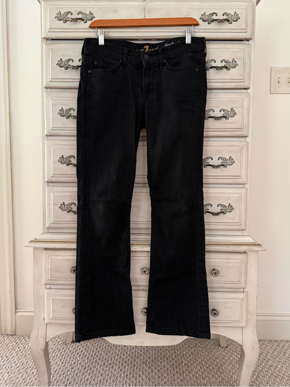 7 For All Mankind Black Bootcut Jeans
